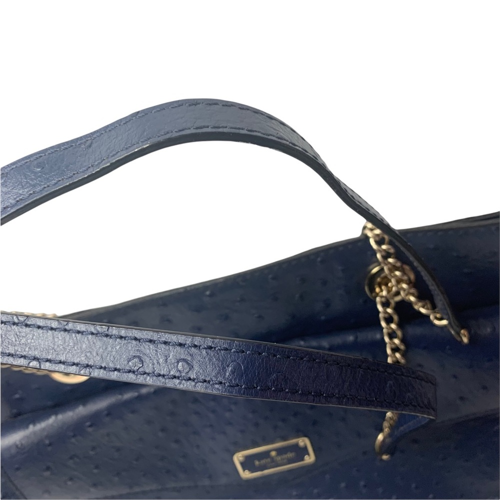 Kate Spade a la vita ostrich halsey Large Navy Leather Bag - Picture 16 of 16